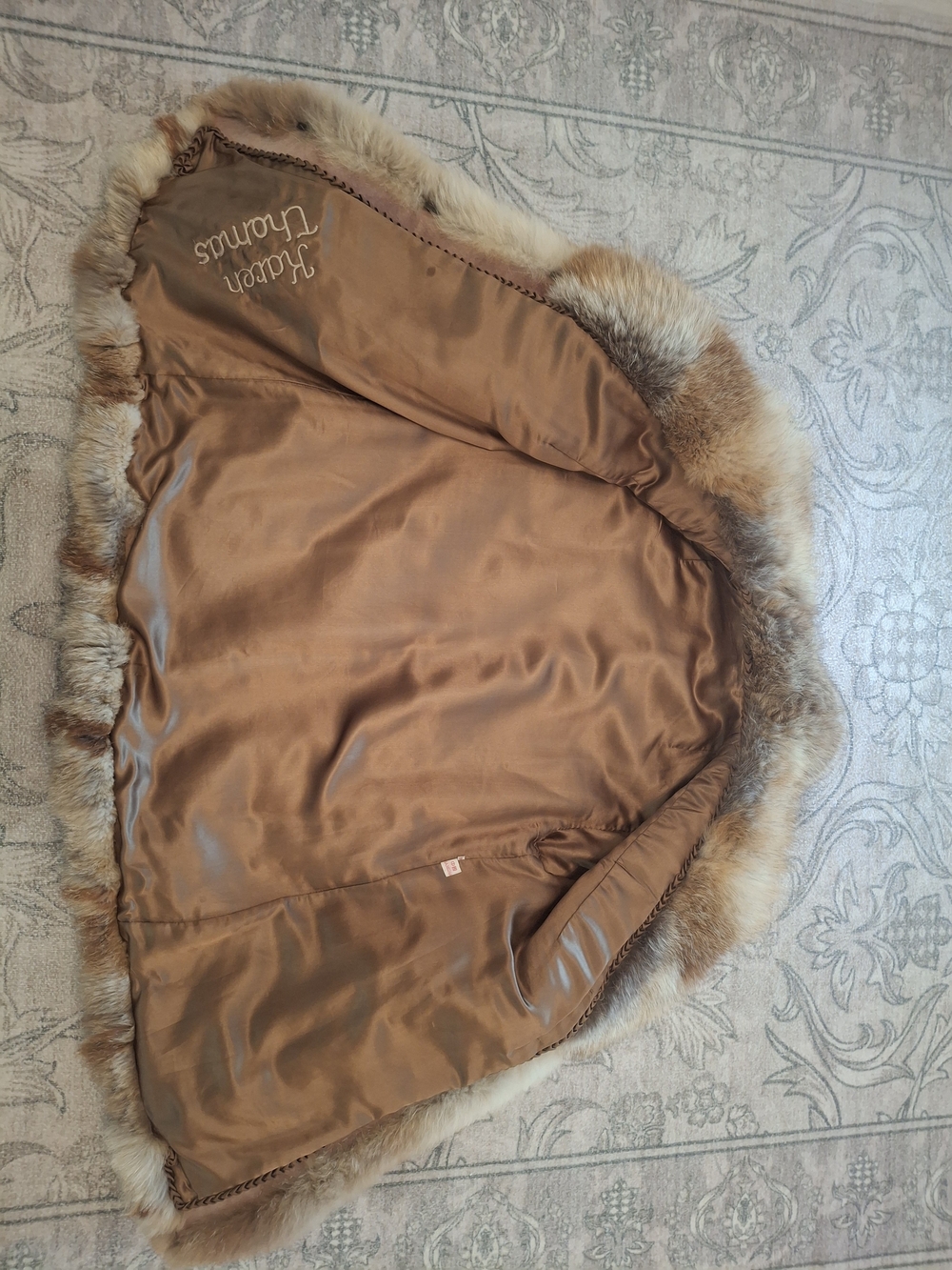 Women's Vintage Multi-Tone Red/Brown Fox Fur Coat Jacket - Picture 5 of 9
